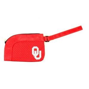 Littlearth Oklahoma Sooners Wristlet NCAA Jersey Stadium Zipper Coin Red OU New